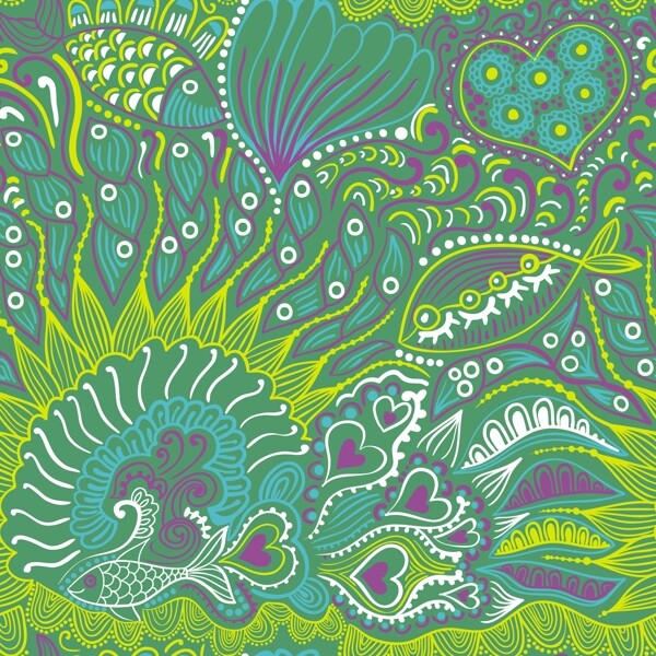 摘要無縫紋理的魚
