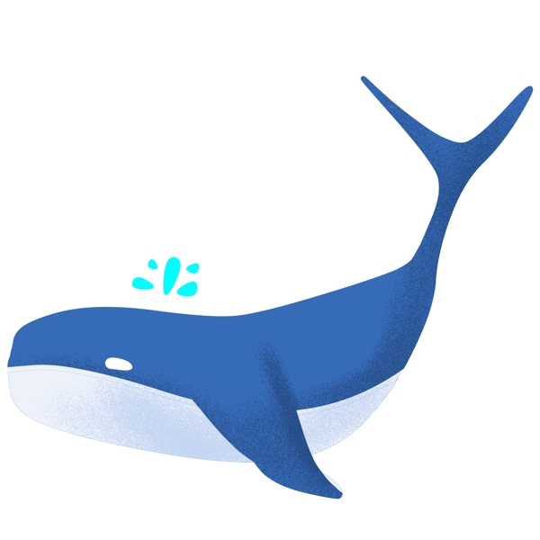 海洋中蓝色的鲸鱼插画