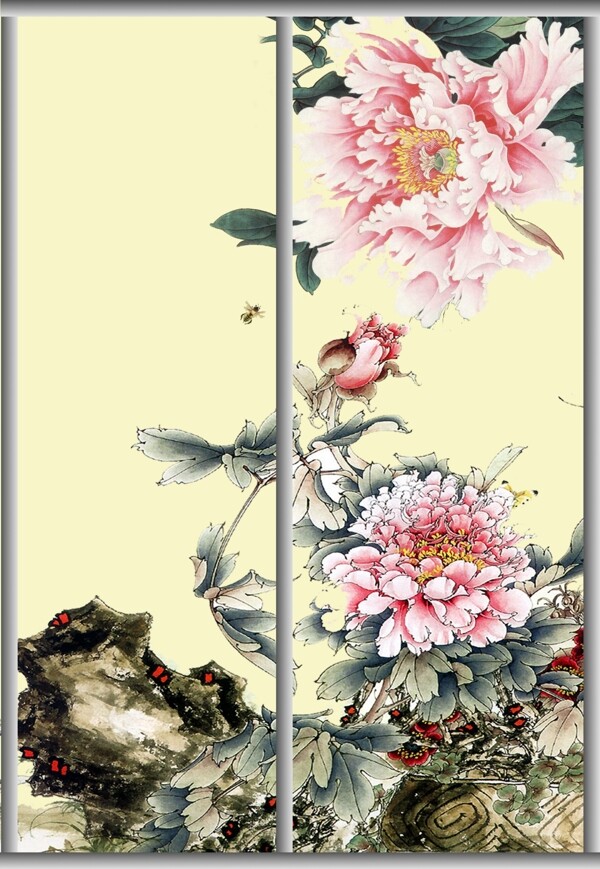 花朵移門素材下載
