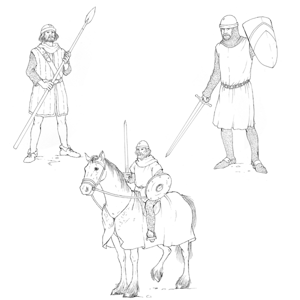 三个欧洲古代士兵