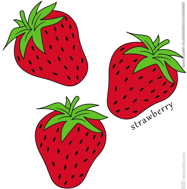 草莓三个草莓图片