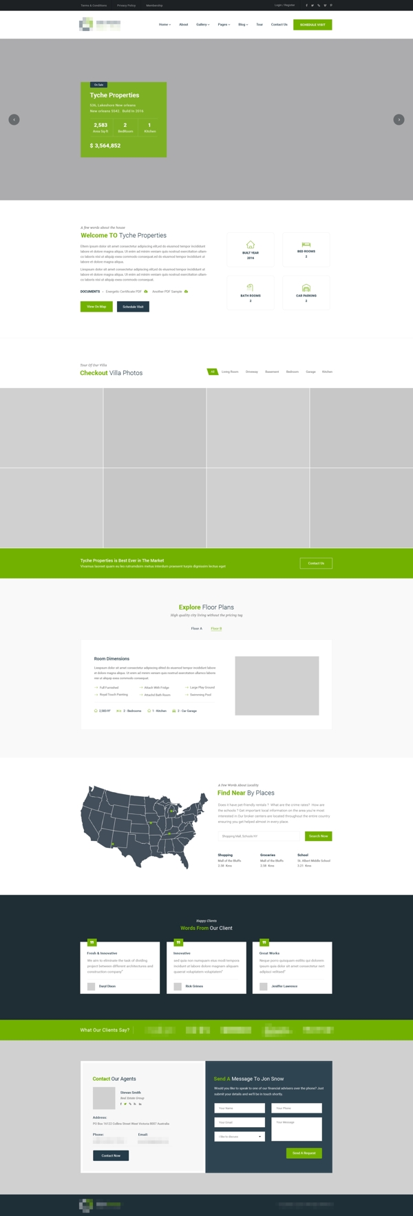 精美房产中介网站设计模板PSD分层素材