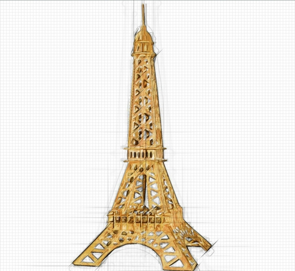 简笔画手绘巴黎铁塔
