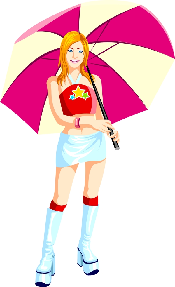 插畫時(shí)尚美女百態(tài)美女圖片