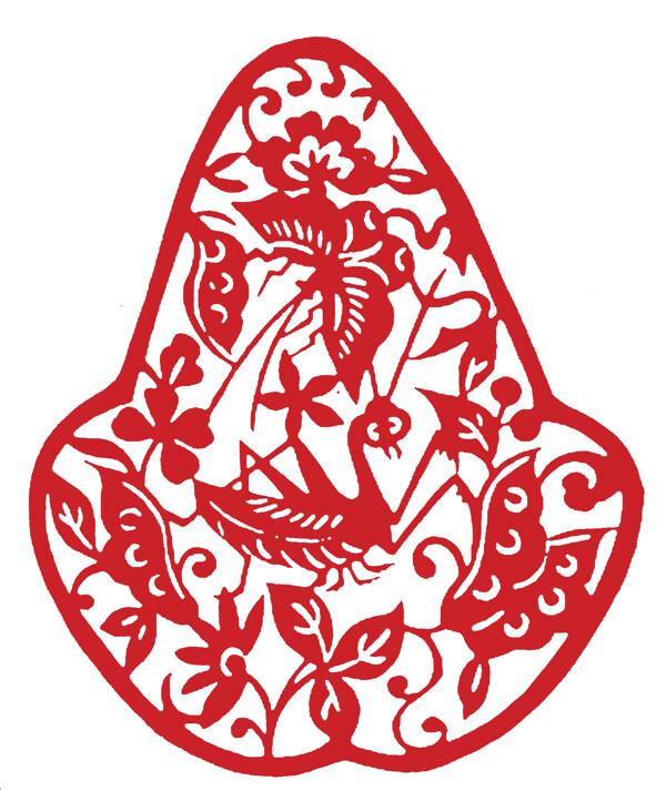 花鳥窗花剪紙民間美術(shù)0125