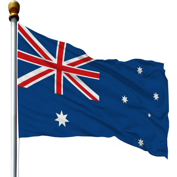 带旗杆的澳大利亚国旗