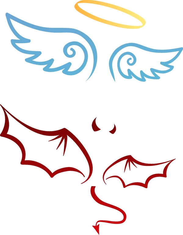 天使与魔鬼翅膀图片