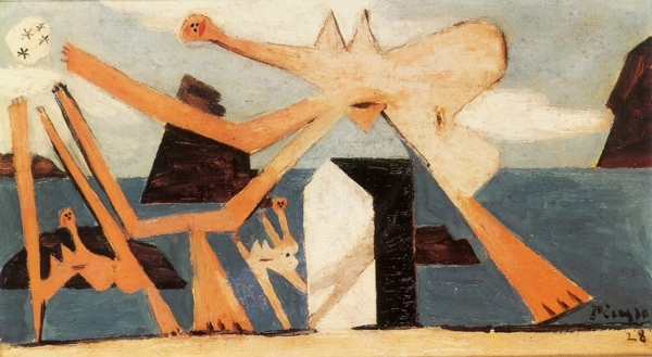 1928Baigneusesauballon1西班牙画家巴勃罗毕加索抽象油画人物人体油画装饰画
