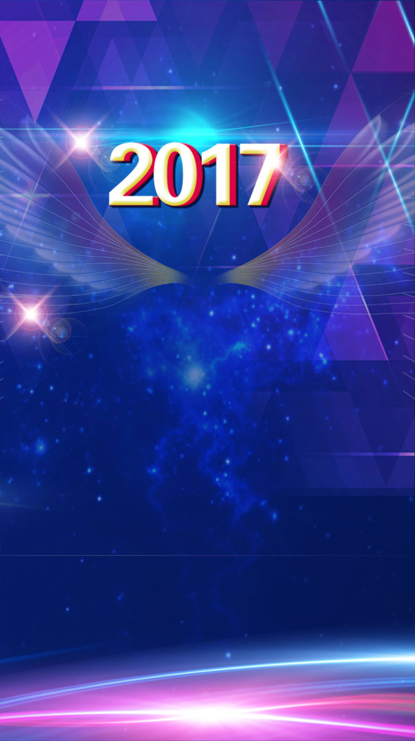 夢幻藍色翅膀2017H5背景素材