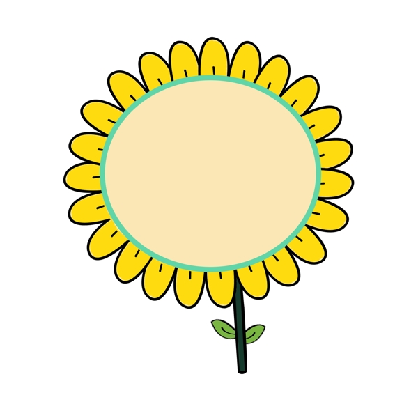 卡通黄色向日葵插图