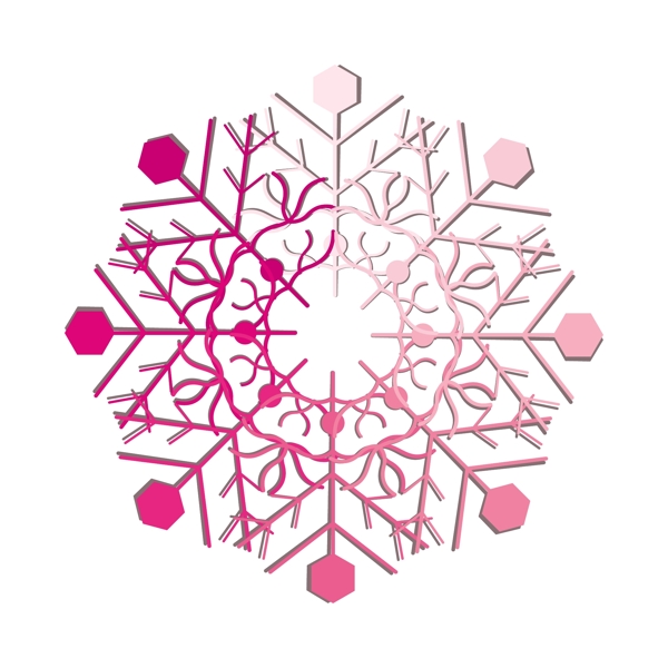 裝飾的粉色雪花