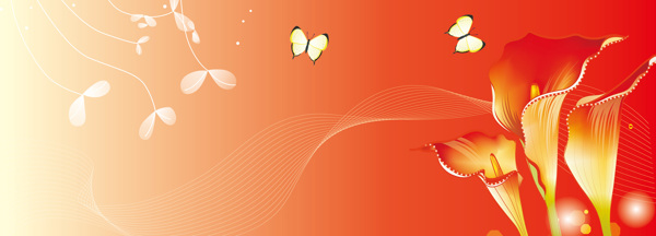 紅色鮮花banner背景圖