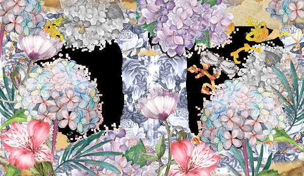 多種淺色紫色花朵png元素素材