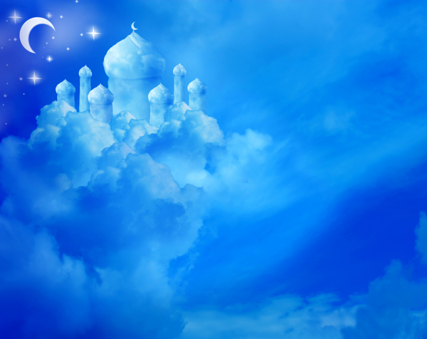 梦幻城堡图片梦幻云层城堡图片素材