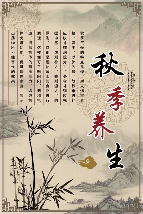 秋季養(yǎng)生養(yǎng)生海報