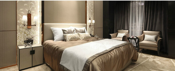 暖色卧室欧式古典效果图