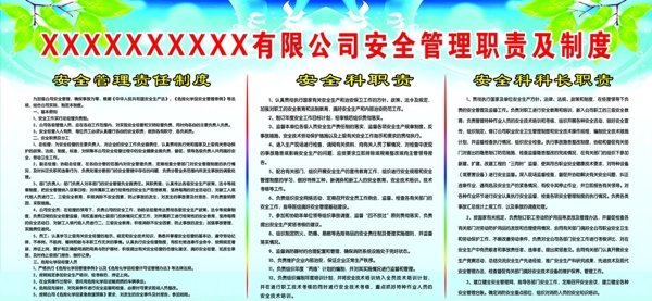 安全管理職責(zé)及制度