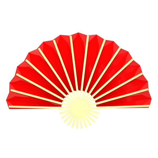 红色中国风扇形元素设计