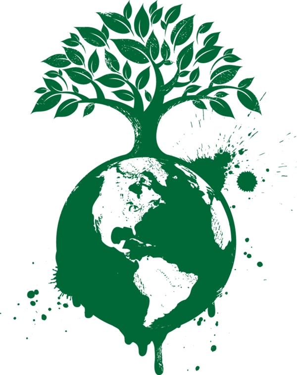 绿色环保地球树商业科技装饰图案设计元素
