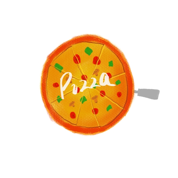美味卡通风披萨PIZZA美食小吃素材