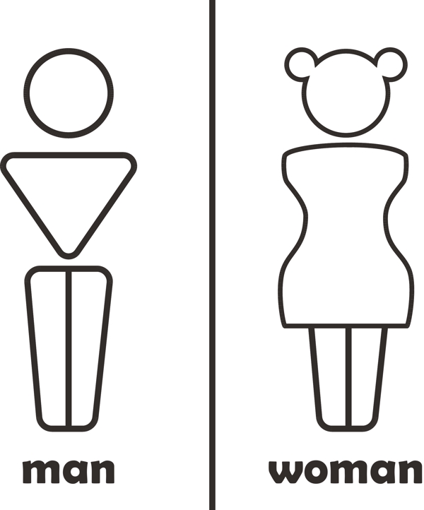 厕所男女指示图标设计