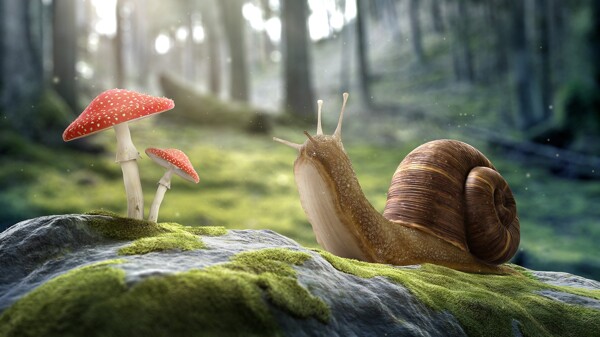 动物蜗牛背景图片免费下载
