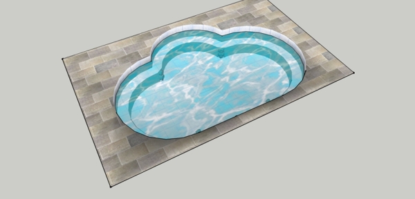 花园喷池效果图3d素材