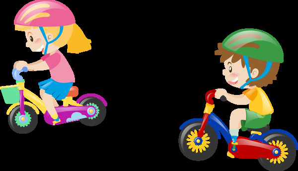 儿童自行车插画免抠png透明图层素材