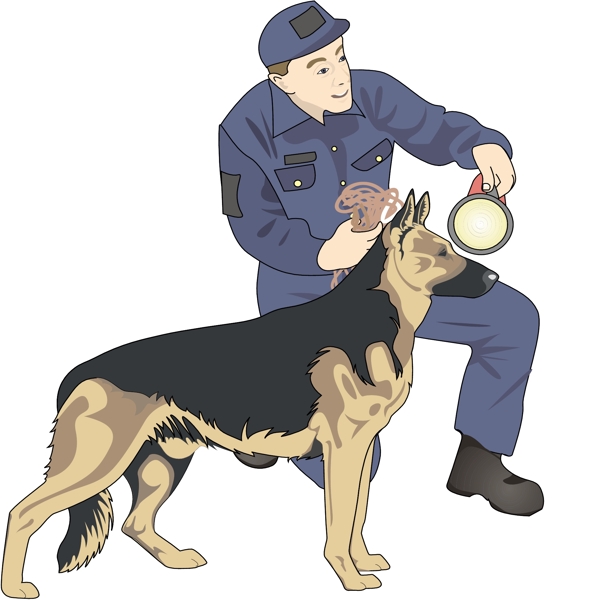 男孩和狗矢量圖2