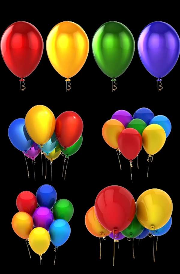 彩色缤纷气球素材矢量图形