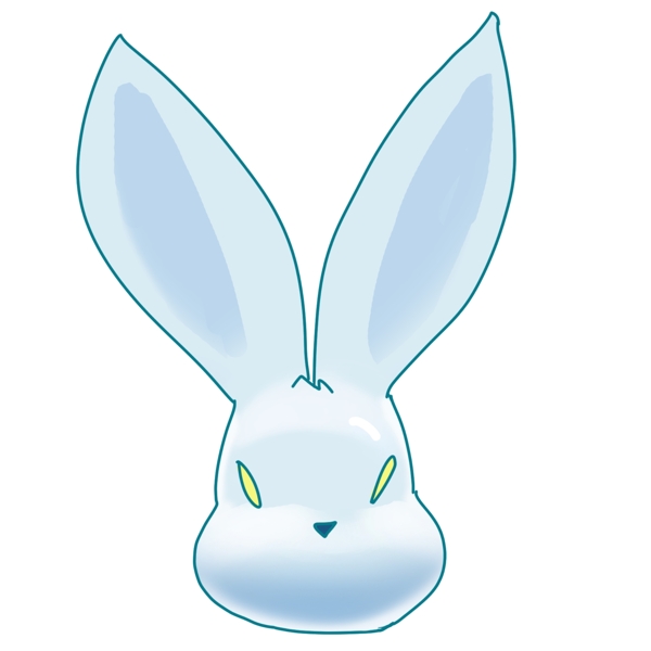 蓝色复活节兔子插图