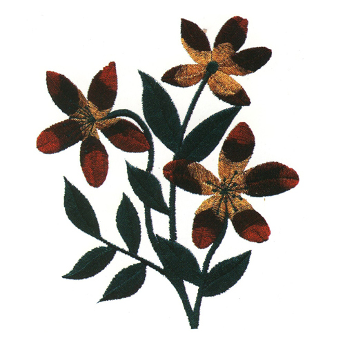 繡花花卉色彩藍(lán)色綠色免費(fèi)素材