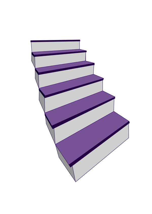 紫色的楼梯装饰插画