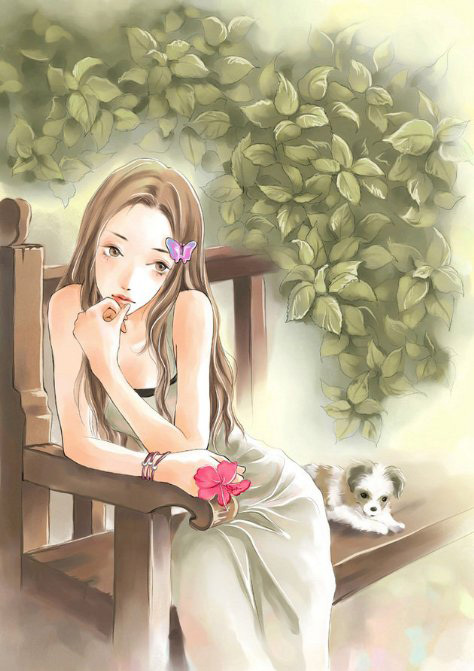 位圖人物少女動物貓免費素材