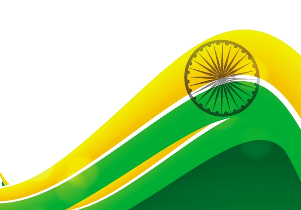 印度国旗白底三色