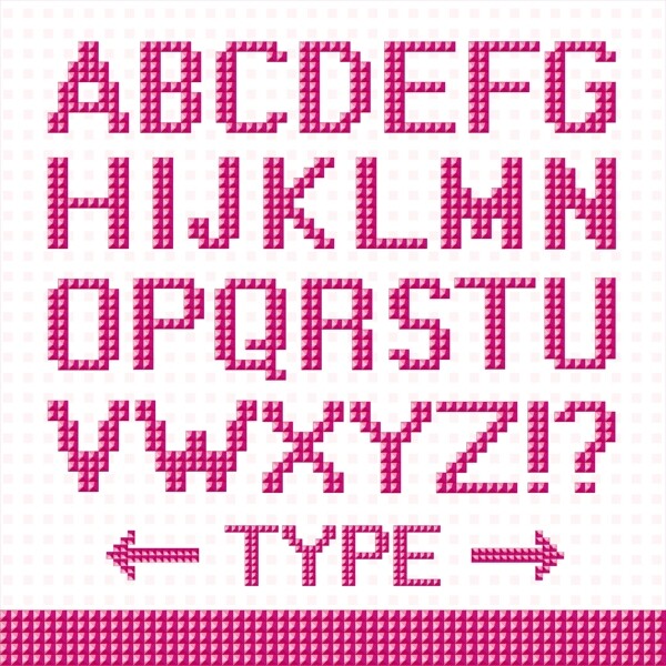 粉红色的像素字体