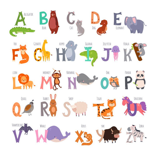 动物字母字体图片