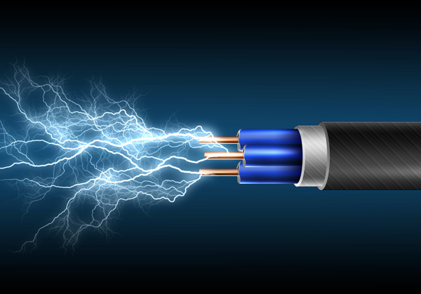 電線和閃電圖片