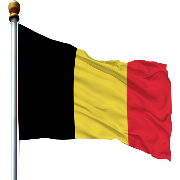 带旗杆的比利时国旗
