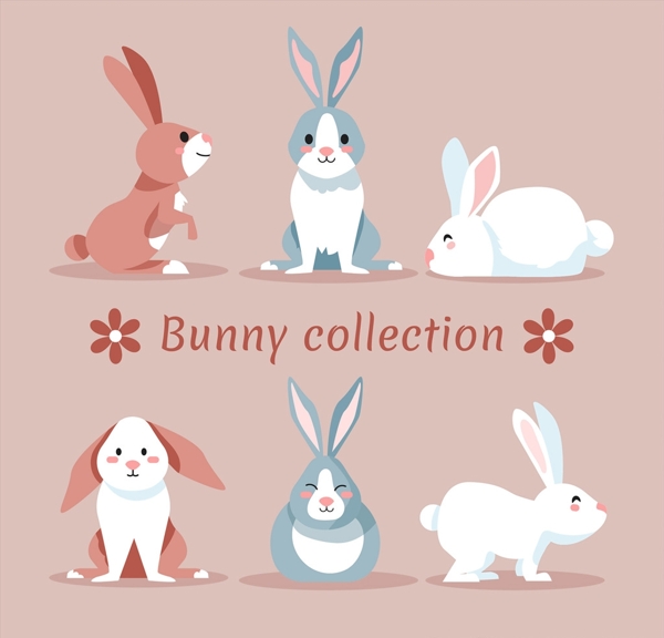 可爱兔子矢量插画