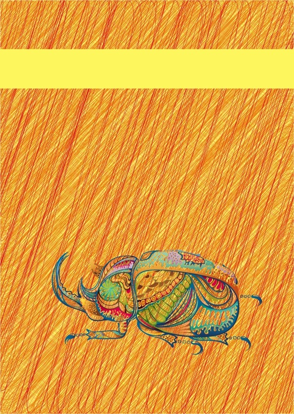 水彩昆虫创意动物画册封面背景