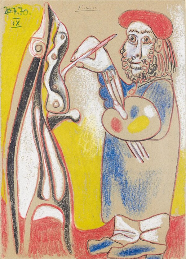1970Lepeintre西班牙画家巴勃罗毕加索抽象油画人物人体油画装饰画
