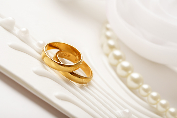 金戒指与结婚项链图片