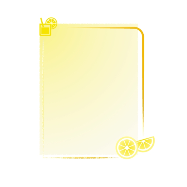 清新柠檬水果边框装饰元素