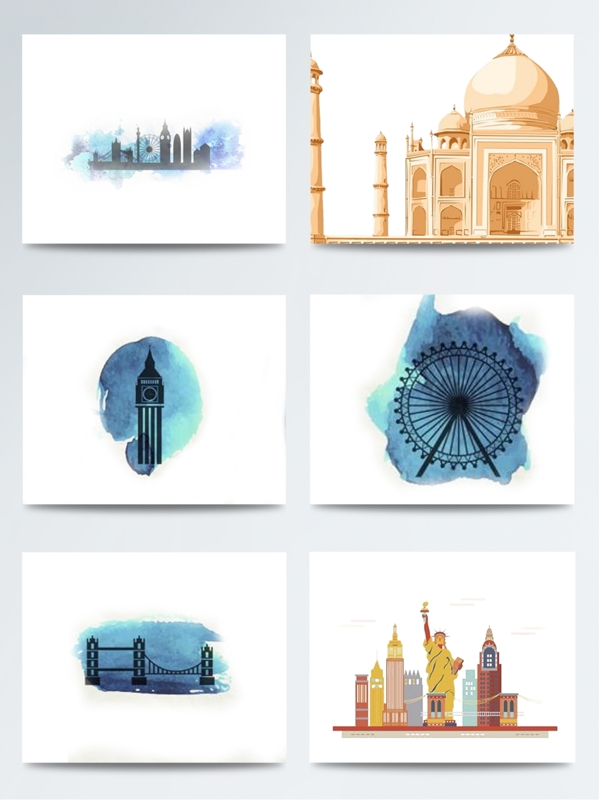 水彩風建筑插畫