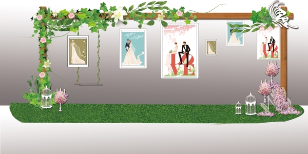 婚礼照片墙效果图