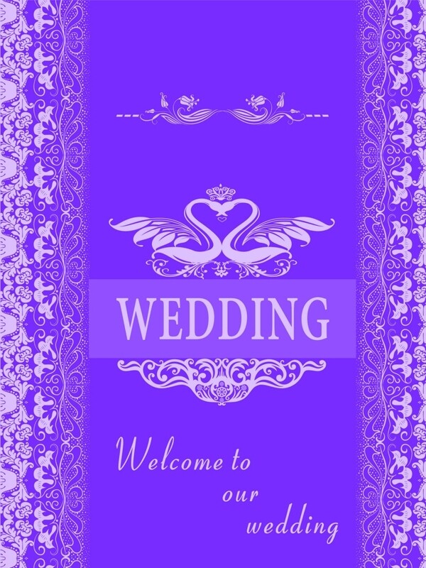 紫色婚礼背景LOGO图片