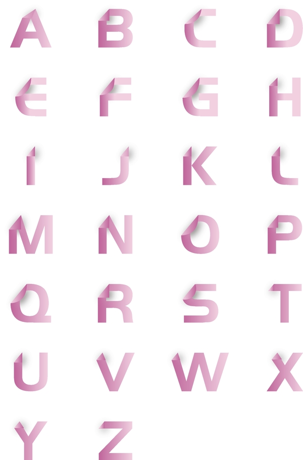 创意字体文字设计26个英文字母翻转效果