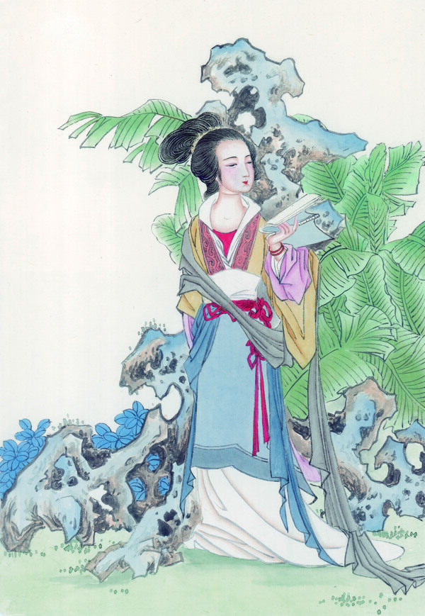 仕女漫步素材