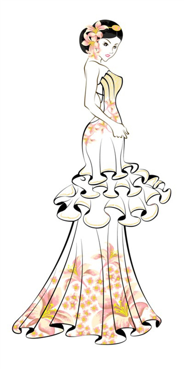 抹胸長(zhǎng)裙設(shè)計(jì)圖
